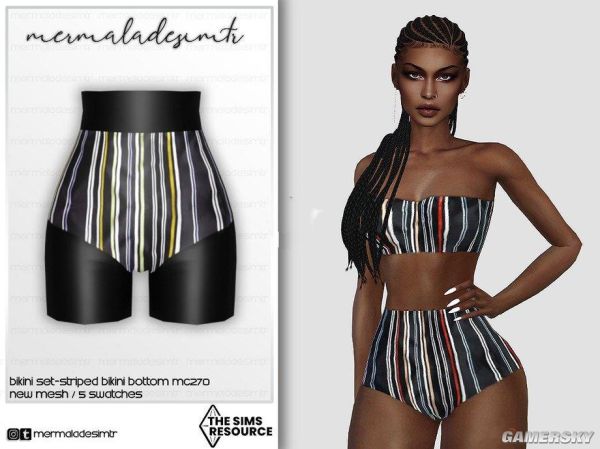 《模拟人生4》女性条纹彩色短裤MOD-IGTA奇幻游戏城-GTA5MOD资源网