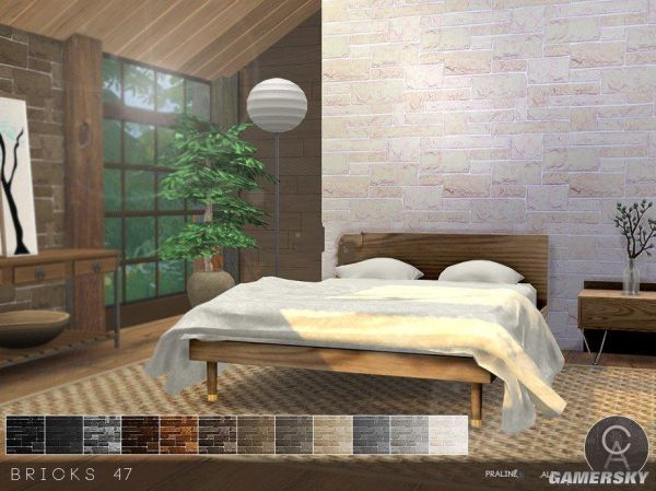 《模拟人生4》时尚的石砖墙面MOD-IGTA奇幻游戏城-GTA5MOD资源网