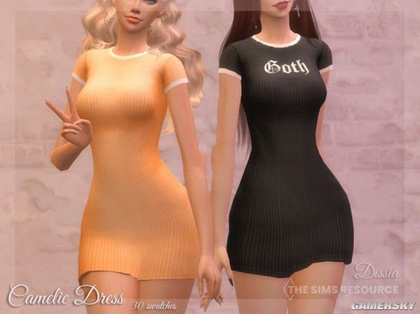 《模拟人生4》女性紧身纯色连衣裙MOD-IGTA奇幻游戏城-GTA5MOD资源网