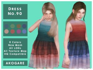 《模拟人生4》彩色渐变色幼儿连衣裙MOD-IGTA奇幻游戏城-GTA5MOD资源网