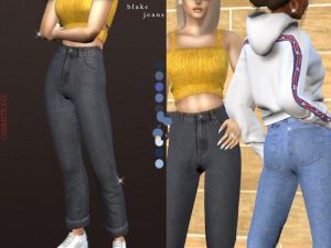 《模拟人生4》女款黑色束脚牛仔裤MOD-IGTA奇幻游戏城-GTA5MOD资源网