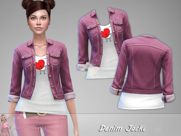 《模拟人生4》粉色爱心牛仔夹克MOD-IGTA奇幻游戏城-GTA5MOD资源网