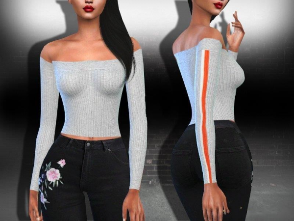 《模拟人生4》单边条纹毛制上衣MOD-IGTA奇幻游戏城-GTA5MOD资源网