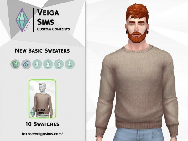 《模拟人生4》男士舒适纯色毛衣MOD-IGTA奇幻游戏城-GTA5MOD资源网