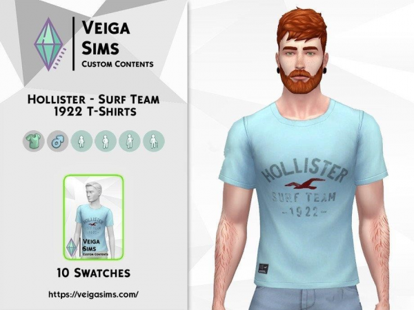 《模拟人生4》Hollister的简洁男性短袖MOD-IGTA奇幻游戏城-GTA5MOD资源网