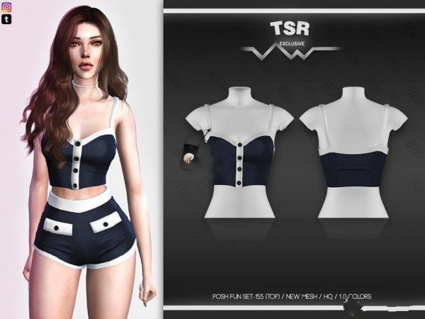 《模拟人生4》女性带纽扣的吊带上衣MOD-IGTA奇幻游戏城-GTA5MOD资源网