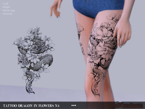 《模拟人生4》龙与花纹身MOD-IGTA奇幻游戏城-GTA5MOD资源网