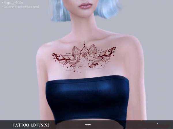 《模拟人生4》胸前莲花纹身MOD-IGTA奇幻游戏城-GTA5MOD资源网