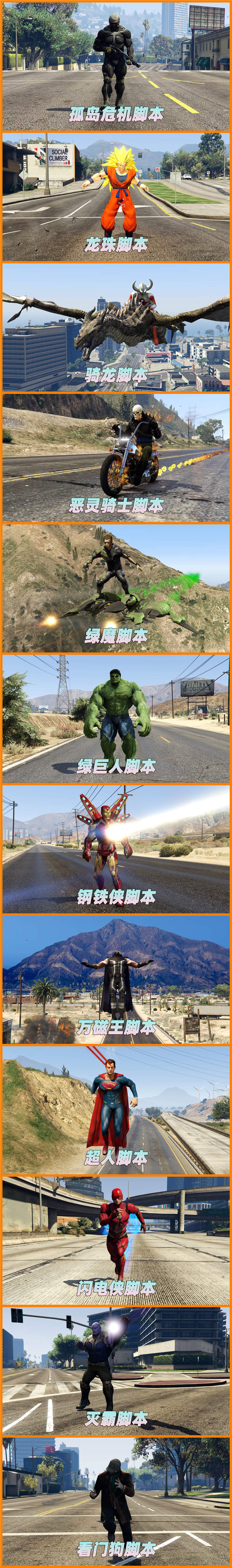 图片[4]-GTA5 v1.41 整合版 原版画质 843位精品人物 1503辆现实载具 中国风 军警人物 国产汽车 中文广告牌 众多超级英雄 [孤岛危机-龙珠-骑龙-恶灵骑士-绿魔-绿巨人-钢铁侠-万磁王-超人-闪电侠-灭霸-看门狗] [赠送：修改器 运行库 无限金币 通关存档]【114GB】-IGTA奇幻游戏城-GTA5MOD资源网