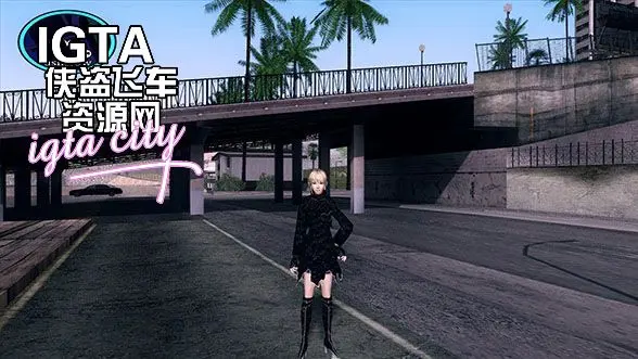 [圣安地列斯]黑衣金发漂亮女人物]-IGTA奇幻游戏城-GTA5MOD资源网